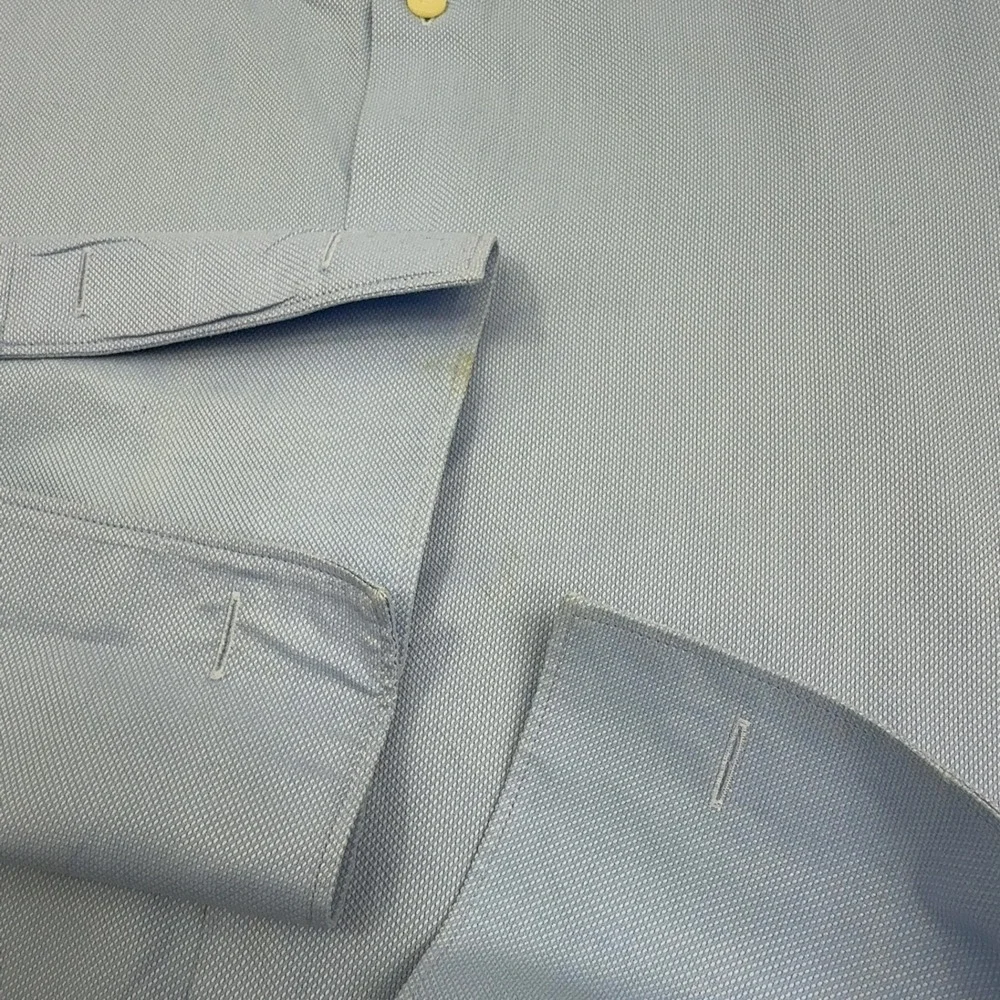 Banana Republic Shirt Men 16 Blue Cotton Fitted Long Sleeve Button Down Business